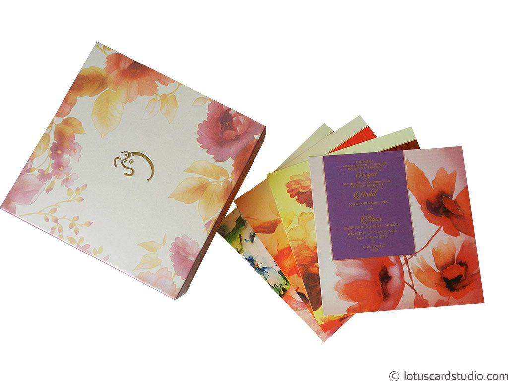 Golden Pink Sweet box and Wedding Invitation Card
