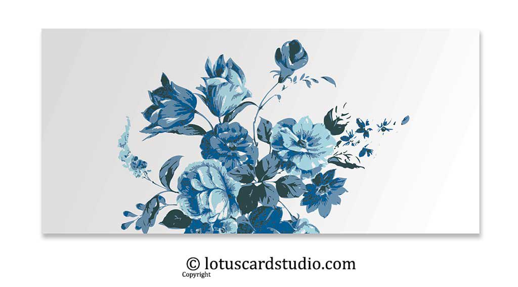 Vibrant Blue Floral Money Gift Envelope