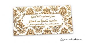 Golden Designer Floral Gift Tag on Ivory