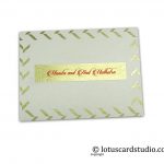 Ivory and Golden Theme Gift Label Tag with Golden Designer Frame