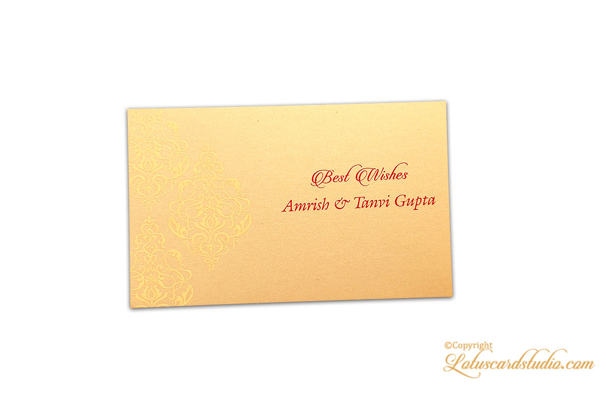 Golden Personalised Gift Tag with Designer Flowers