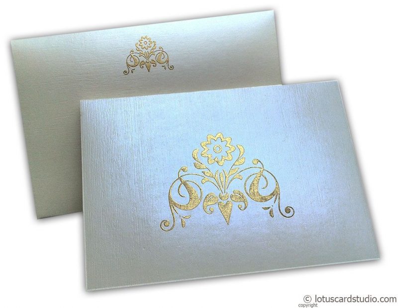 Thank You Card in Ivory with Golden Design