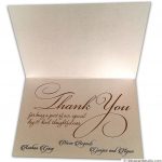Card inside of Thank You Card in Ivory with Golden Design