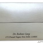 Envelope back of Thank You Card in Ivory with Golden Design