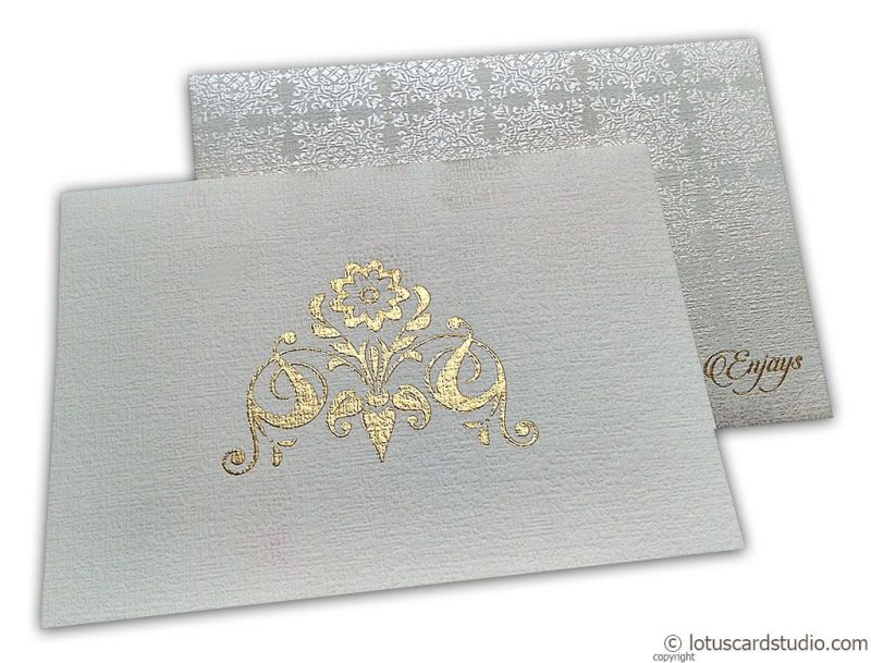Thank you Card in Textured Ivory with Golden Symbol