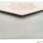 Envelope back of Thank you Card in Textured Ivory with Golden Symbol