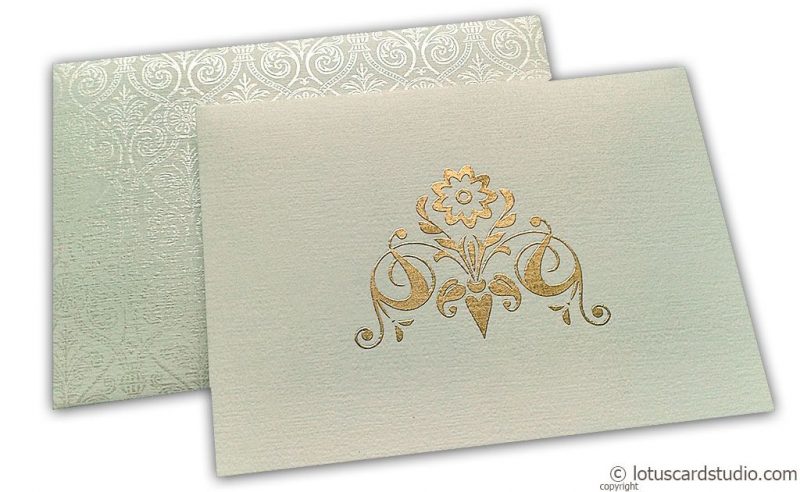 Thank you Card in Ivory Textured with Golden Symbol