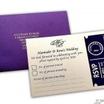 RSVP Card in Imperial Purple and Ivory