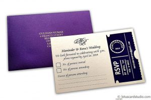 RSVP Card in Imperial Purple and Ivory