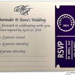 Card of RSVP Card in Imperial Purple and Ivory