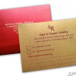 RSVP Card in Red and Golden