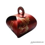 Favor Box in Royal Red with Floral Design