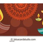 Front of Colorful Diyas Brown Shagun Envelope