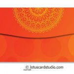 Back of Colorful Diyas Orange Shagun Envelope