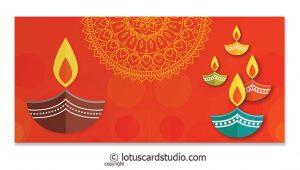 Front of Colorful Diyas Orange Shagun Envelope