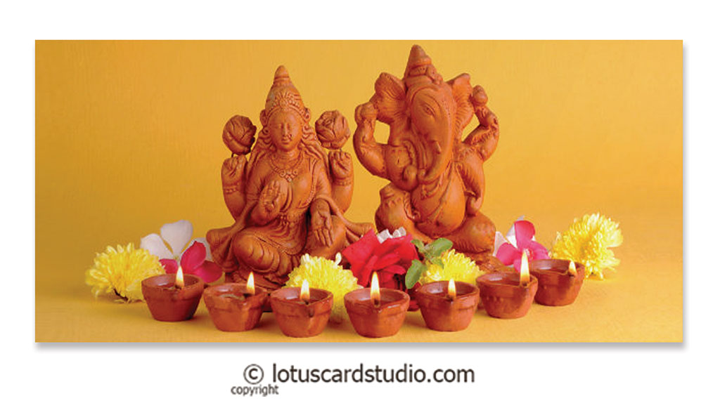 Front of Shagun Envelope with Lakshmi and Ganesha