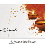 Front of Happy Diwali Money Envelope with Lighting Diyas