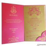 Card inside of Golden Swirl Floral Marriage Invitation Paradise Pink