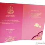 Card inside of Golden Swirl Floral Marriage Invitation Paradise Pink
