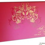 Envelope front of Golden Swirl Floral Marriage Invitation Paradise Pink