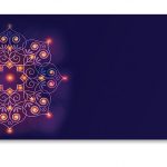 Front of Lighting Rangoli Purple Money Envelope