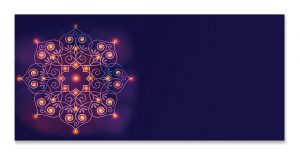 Front of Lighting Rangoli Purple Money Envelope