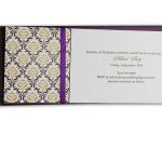 Card inside of Magnetic Purple Wedding Invitation Card