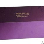 Envelope back of Magnetic Purple Wedding Invitation Card