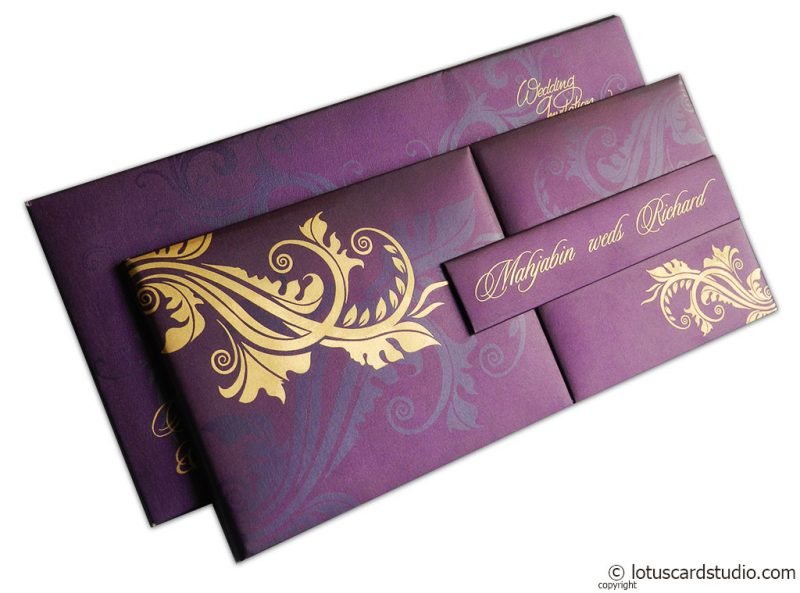 Magnetic Purple Wedding Invitation Card