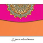 Back of Orange Gift Envelope with Shaahi Mosaic Art