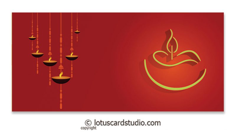 Front of Red Gift Envelope with Designer Diyas