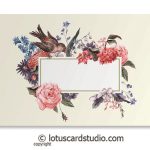 Front of Money Gift Envelopes with Bird and Vintage Flowers