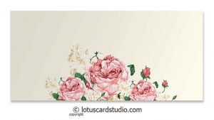 Front of Pink Vintage Floral Gift Envelopes in Ivory