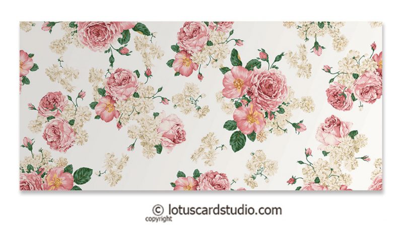 Front of Pink Ivory Vintage Floral Gift Envelope