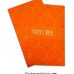 Vibrant Orange Double Fold Wedding Invitation
