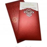 Laser Cut Red Wedding Invitation with Pull-out Inserts