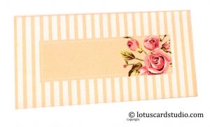 Front of Peach Ivory Combo Vintage Floral Envelope