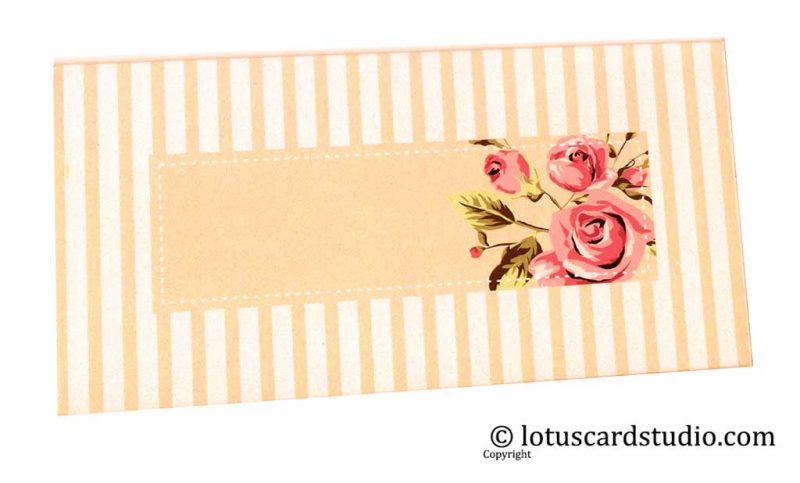 Front of Peach Ivory Combo Vintage Floral Envelope