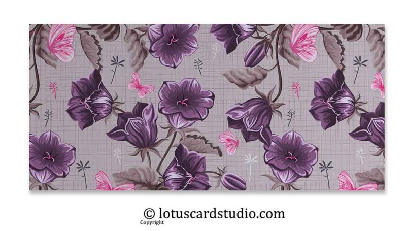 Front of Pink and Purple Fusion Floral Gift Money Envelope