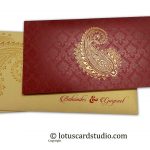 Gorgeous Wedding Card in Royal Red and Golden Theme