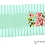 Front of Envelope in Sky Blue with Vintage Florals