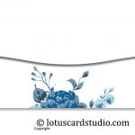 Back of Vibrant Blue Floral Money Gift Envelope