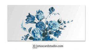 Front of Vibrant Blue Floral Money Gift Envelope