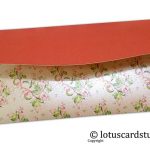 Back of Beautiful Peach and Pink Floral Gift Envelope