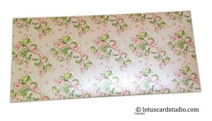 Front of Beautiful Peach and Pink Floral Gift Envelope