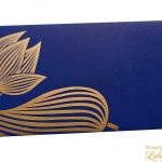 Golden Lotus Flower Printed Money Gift Envelope in Indigo