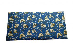 Front view of Gift Envelope with Waving Flower Theme in Imperial Blue