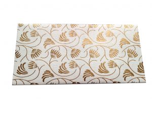 Front view of Shagun Envelope with Waving Flower Theme in Ivory