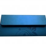 Back view of Elegant Floral Theme Money Gift Envelopes in Imperial Blue