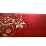 Front view of Elegant Designer Envelope in Red with Golden Floral